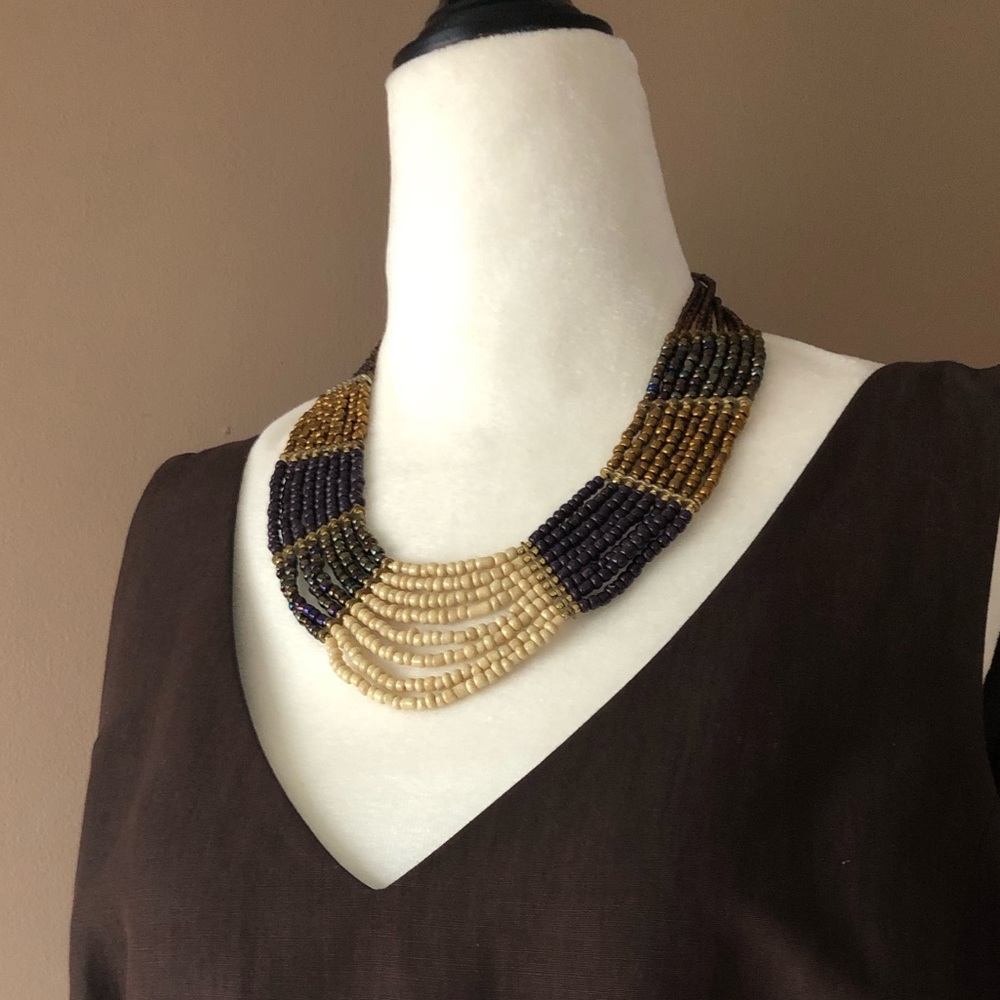 Multi strand beaded necklace
